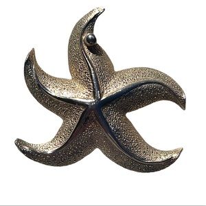 Vintage Giovanni starfish silver tone brooch